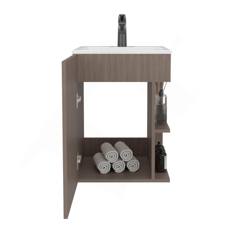 Meuble-lavabo autoportant Colton, Gris clair