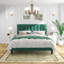 Base de lit pleine grandeur en velours vert émeraude - Tête de lit réglable (pour matelas de 10 à 12 po), capacité de 800 lb, sans bruit, assemblage facile