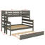 Lit superposé simple au-dessus d'un lit double en bois avec lit extensible-1828547725