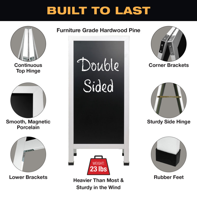 Freestanding Steel Magnetic Chalkboard, Framed Magnetic Board, Black Magnetic Board for Home or Office, Easy to Use, Durable, and Versatile Chalkboard Surface for Notes and Reminders