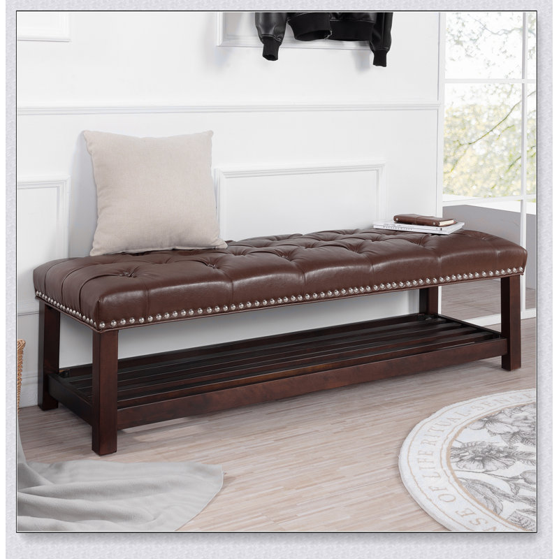 Banc capitonné rembourré avec rembourrage en éponge pour plus de confort et de durabilité, parfait pour la chambre à coucher et l'entrée