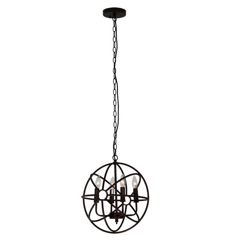 Luminaire suspendu sphère 4 lumières industrial Bray