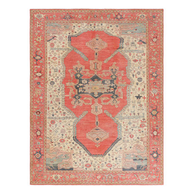 Rug & Kilim’S Persian Bakshaish Style Rug In Red With Geometric Medallion