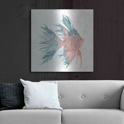 Beachcrest Home™ 'Splash V' by Elyse DeNeige, Metal Wall Art