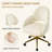 19.3" W Seat Office Chair  Hollow-Out Back Leisure Height Adjustable  Cute Upholstered Vanity Chair with Wheels