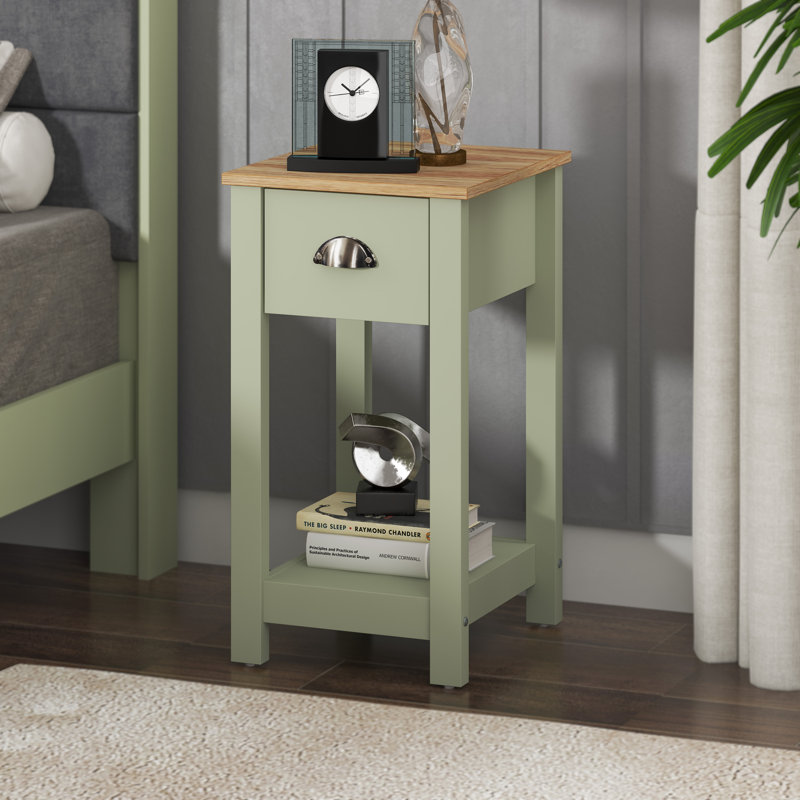 Lillie Aabas Bedside Table, Sage Green