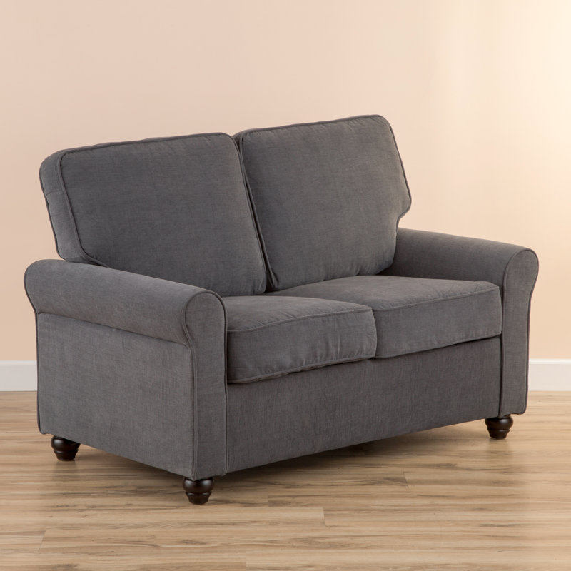 Lucien Upholstered 55'' Loveseat, Steel