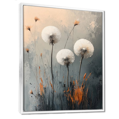 «Quiet Seedling Dandelion In Minimalisme I», reproduction d'art sur toile encadrée