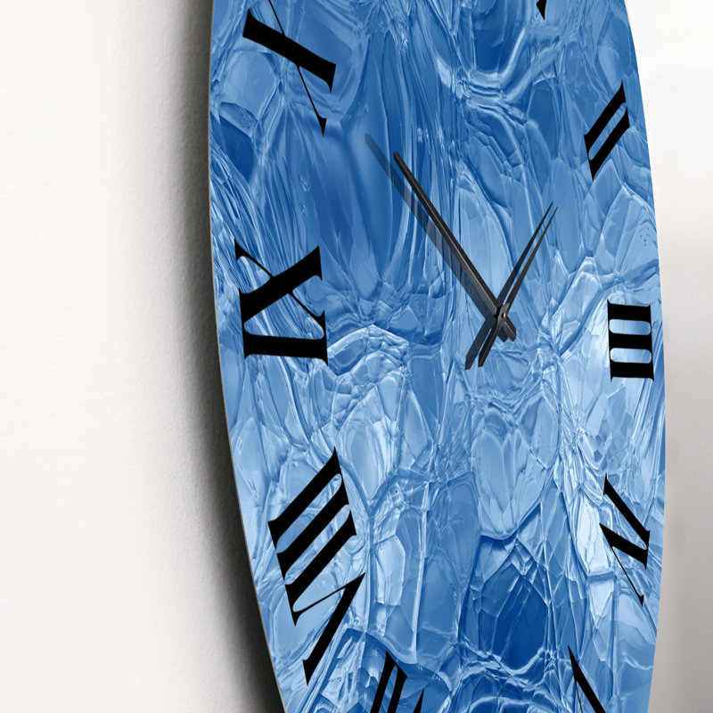 Blue Ice Structures - Modern wall clock, Medium