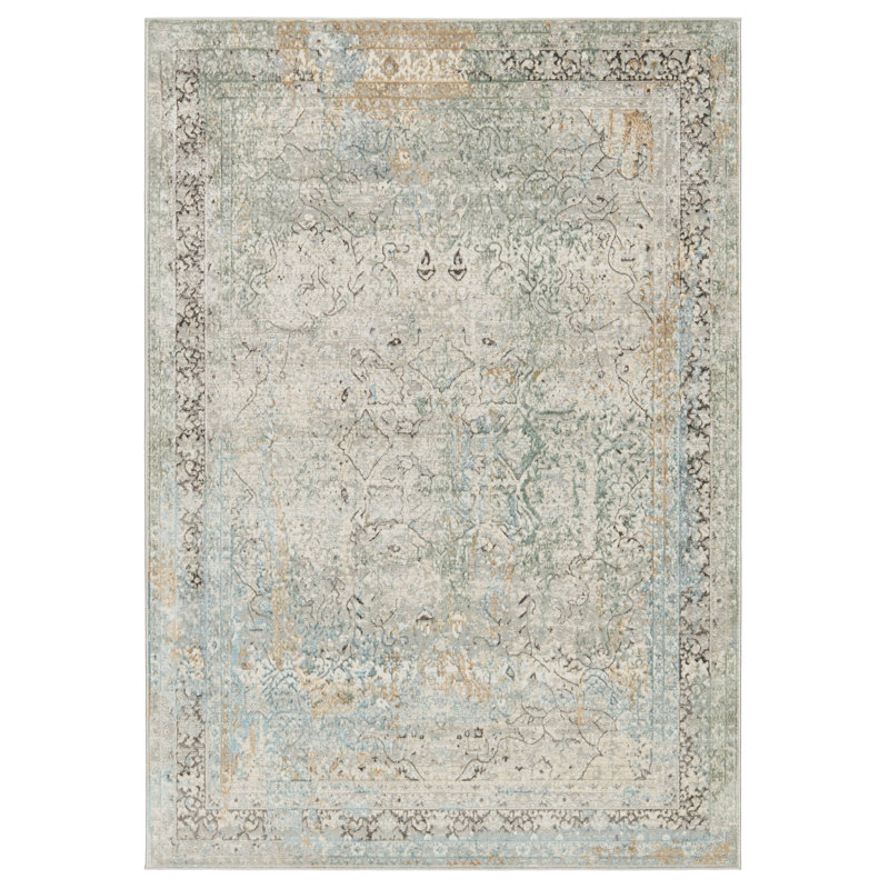 Tapis vert / gris clair Youngblood, Rectangle 7 pi 10 po x 10 pi