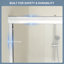 Porte de douche coulissante sans cadre, 122 cm (L) x 193 cm (H), chromée, verre trempé 8 mm-90550845