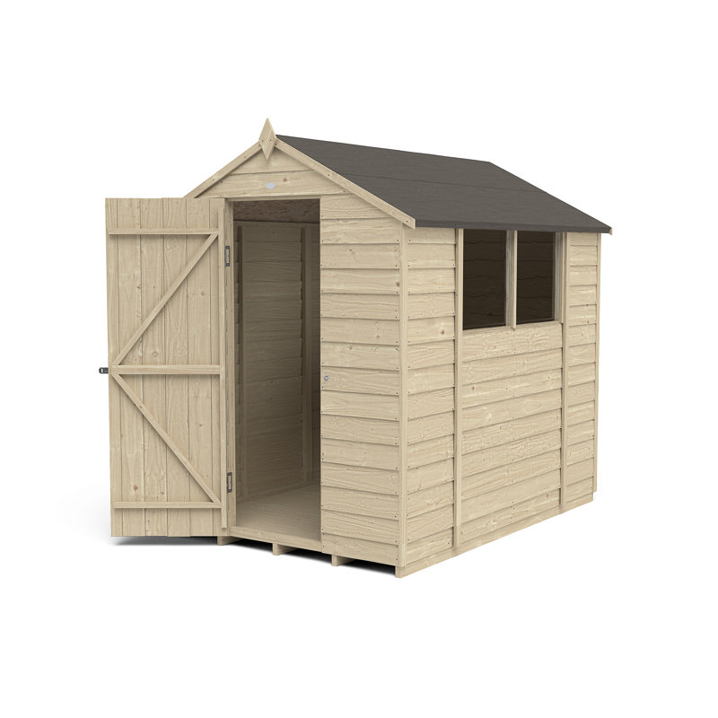 5 ft. W x 7 ft. D Wooden Overlap Apex Garden Shed with Installation Service