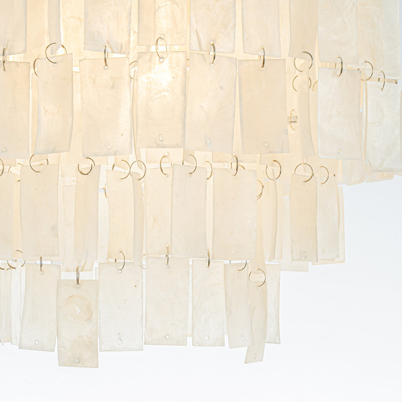 Lustre Pettisville Farmhouse Coastal Shell / Capiz, H 80 po x l 17,5 po x P 17,5 po