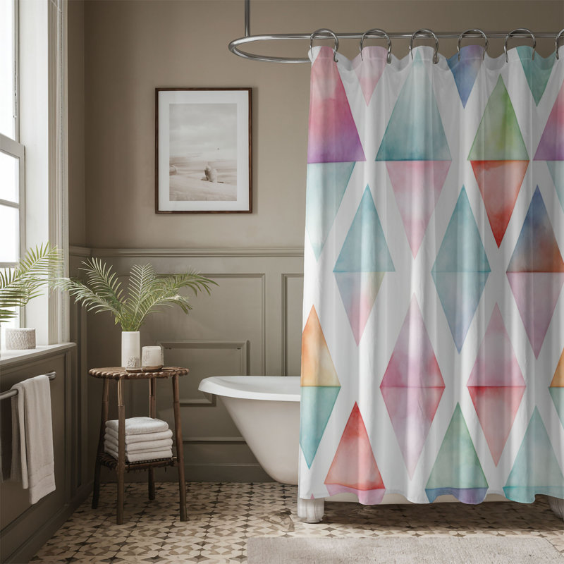 Rideau de douche Pale Geometric Textures - Premium, H 74 po x l 71 po