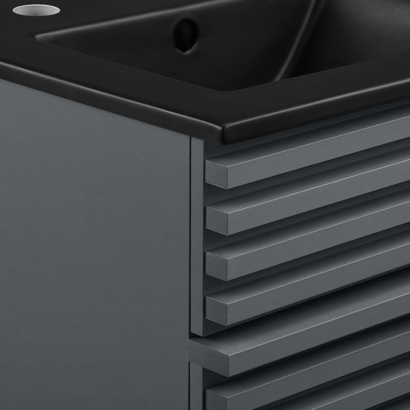 Meuble-lavabo 18 po Modway Render, Gris/noir