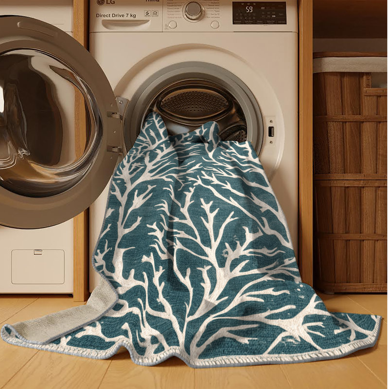 Tapis vert lavable à la machine, Rond 5 pi