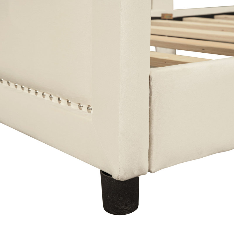 Lit de jour simple Classic Stripe, Beige