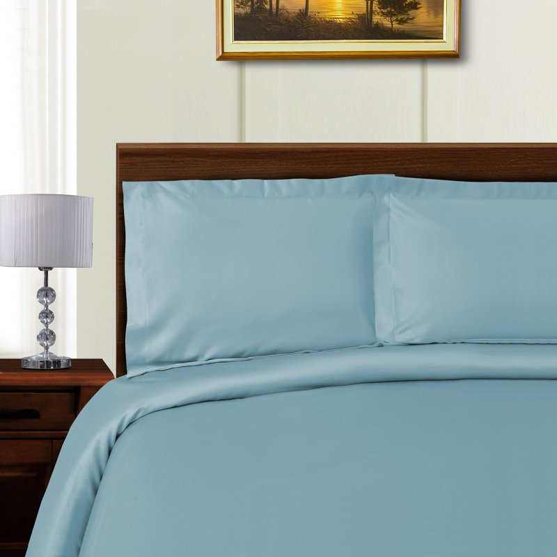 Ensemble de housse de couette Finnian Turrella, Bleu, Housse de couette simple + 2 taies décoratives