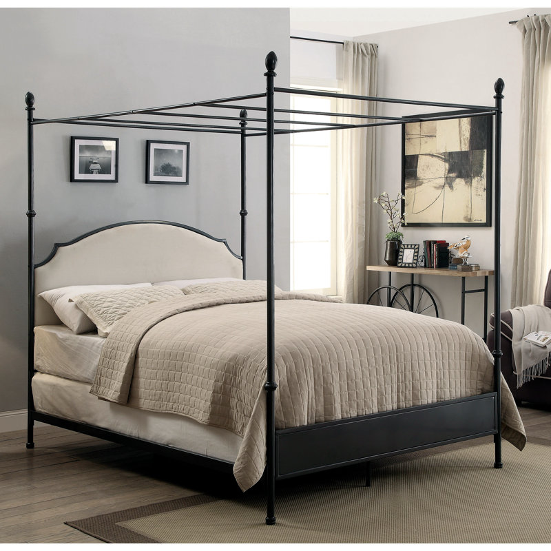 Chunn Upholstered Metal Canopy Bed