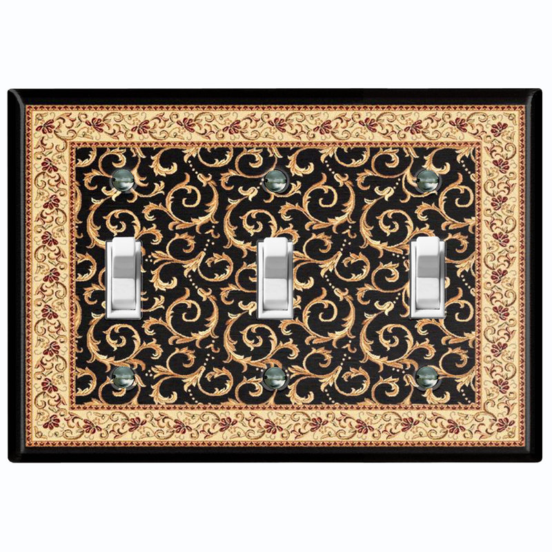 Patterned 3 - Gang Toggle Light Switch Standard Wall Plate