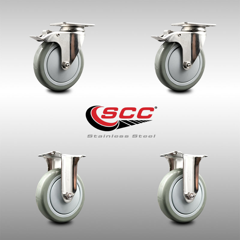 Polyurethane Casters, Gray
