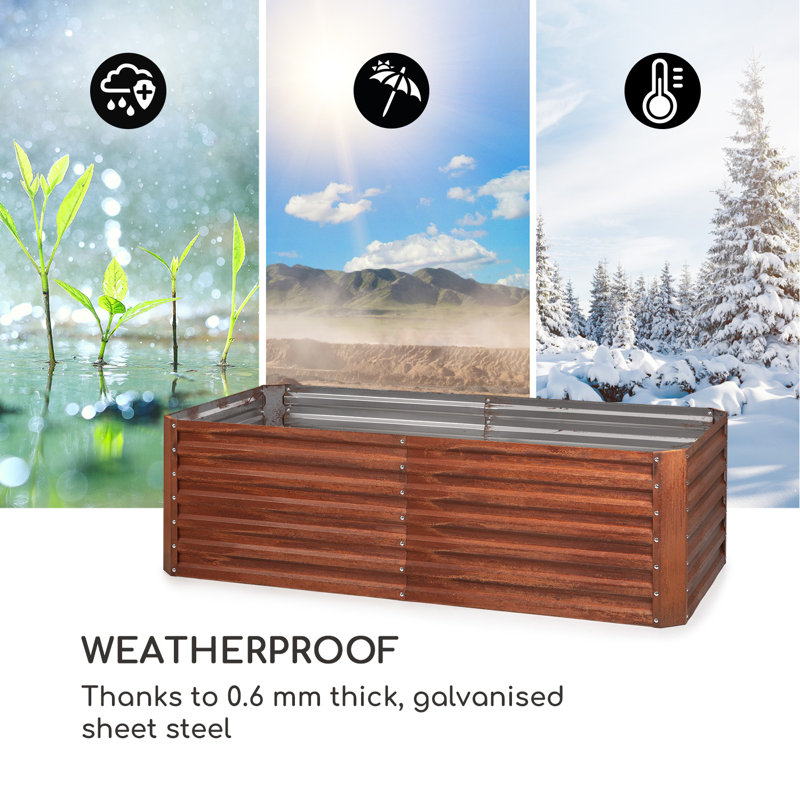 Metal Weather Resistant Raised Garden Extension Kit, 5.5 "H x 65.5" W x 104.5 "D