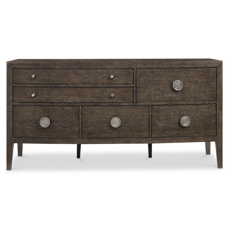 Linea 8 Drawer Dresser with Mirror, Cerused Charcoal