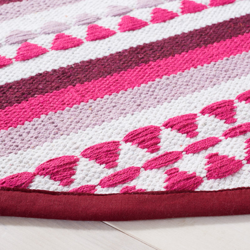 Montauk Hand Woven Cotton Striped Rug, Round 6'