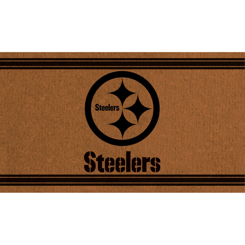 28in. x 16in. NFL Single Color Outdoor Coir Door Mat, Steelers