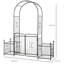 200cm W x 50cm D Metal Arbour with Gate in Black