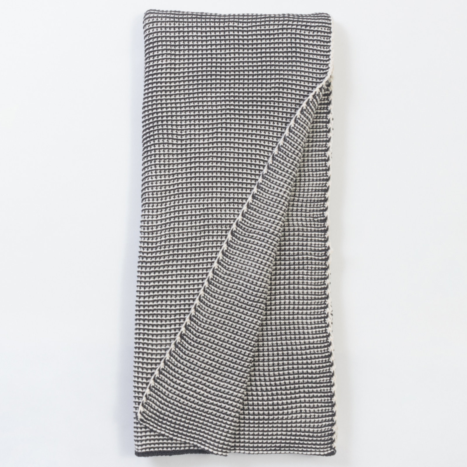 Cohen Cotton Knitted Throw Blanket, Charcoal Gray