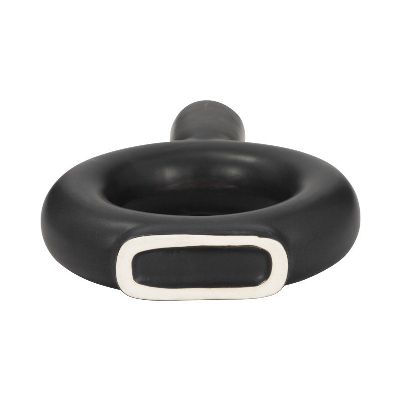 Sagebrook Home Verla Ceramic Elegant Centerpiece Vase - A Must-Have Addition for Stylish Homes, Black