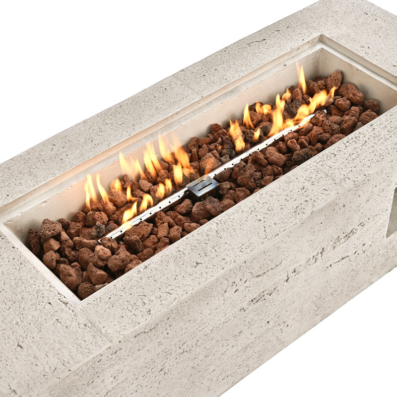 Foyer d'extérieur extérieur au propane rectangulaire, Beige