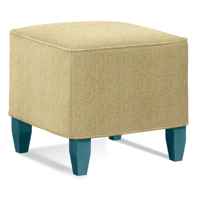 Brooklyn Square Ottoman, Beige Sugar Performance Polypropylene/Olefin, Black