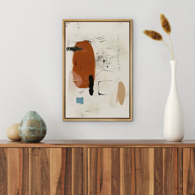 Mid Century Modern Brown Illustrations Rustic Abstract Shapes Living Room Decor