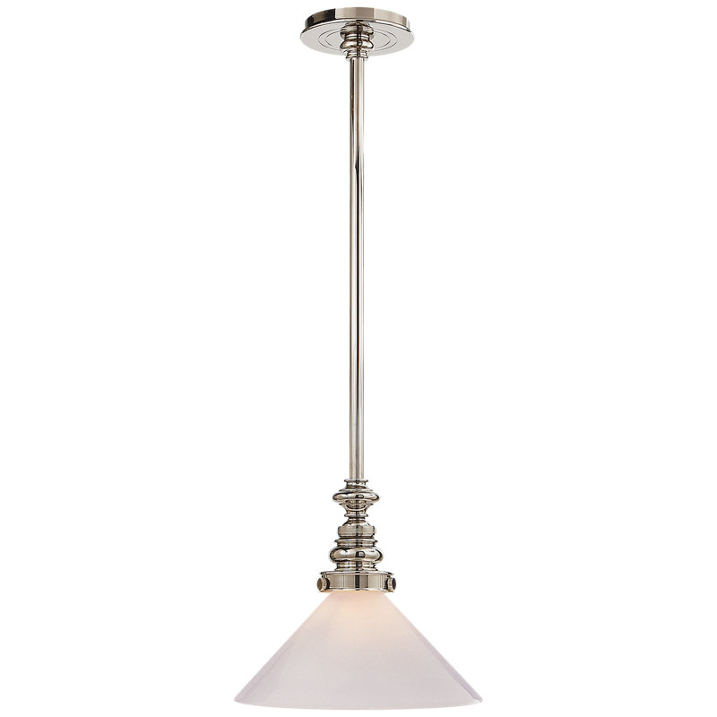Chapman & Myers Boston Pendant, White, Polished Nickel