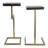 Modern Genuine Marble Accent Table In C-Framed Shape - Multi-Purpose Stackable Narrow End Table  Or Side Table For Living Room Decor - Set Of 2, 25", Black