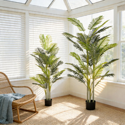 Krisslyn 78.5" Artificial Palm Trees With Pots & Iron Frame