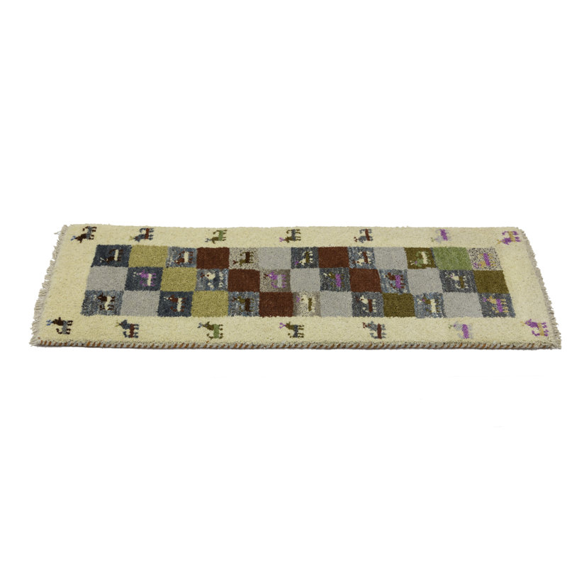 Tapis multicolore tribal 1 x 4 Indo Gabbeh