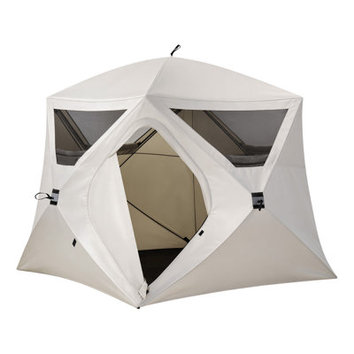 Camping Tent, 4 Person Pop Up Instant Cabin Tent with Large Mesh Windows, 60 Seconds Easy Setup, Portable Cabin Hub Tents with Carry Bag for Family Outdoor Camping & Hiking, Upgraded Ventilation