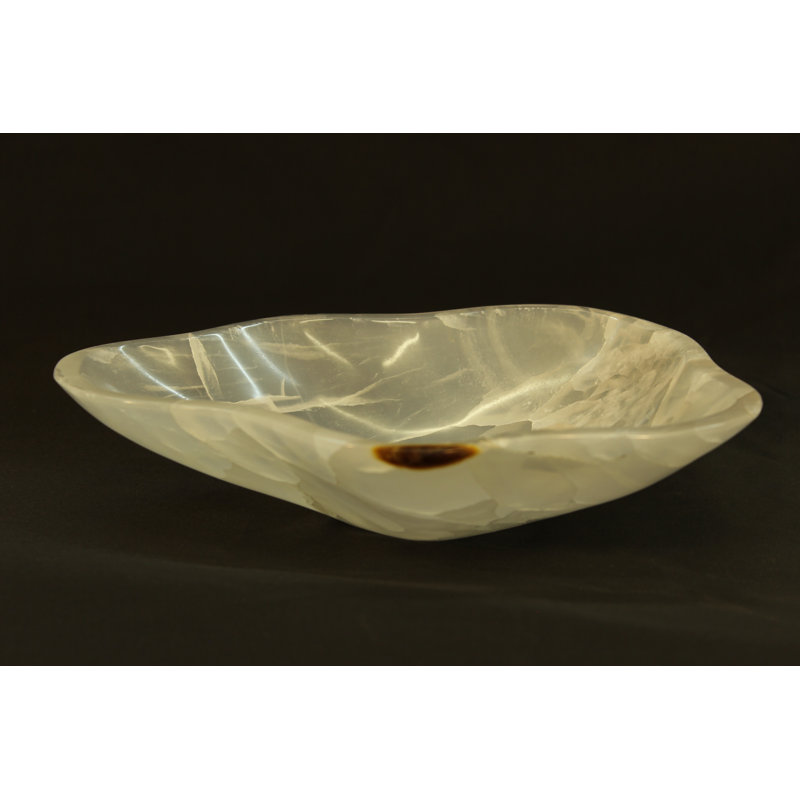 Petit centre de table en onyx blanc