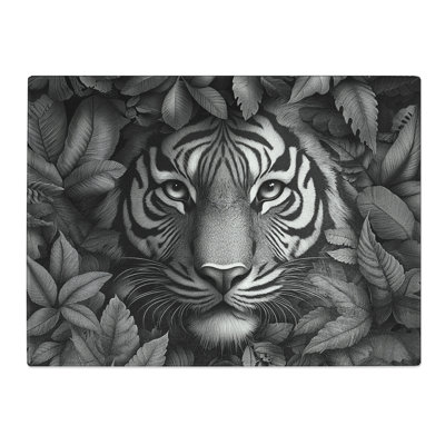 Tiger Design  Glass Chopping Board