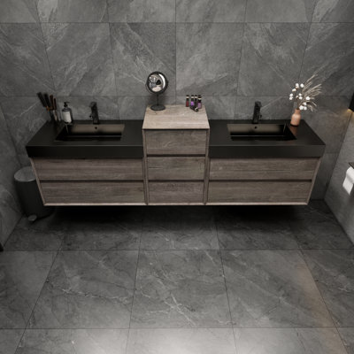 Golitz 103.5'' Double Bathroom Vanity with Stainless Steel Top