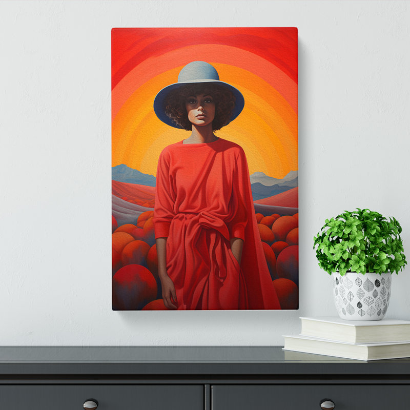 Woman With Curls Colour Field No.3 - Print, 76cm H x 50cm W x 3cm D
