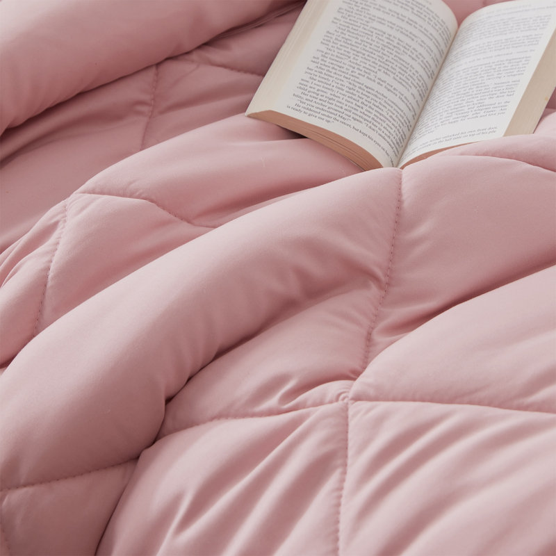 Édredon réversible pour lit simple TG, Rose argenté