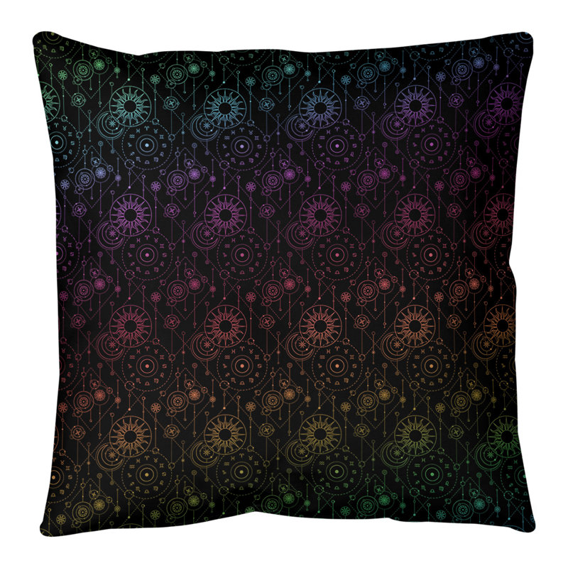 Place de l'astrologie Katelyn Elizabeth, Bourre en polyester, 16 po x 16 po, Brun / vert