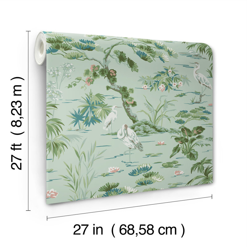Bridgewater Floral Wallpaper Double Roll by Ronald Redding, Mint