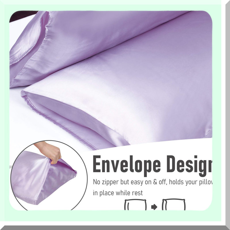 Cooling Lavender Haircare Pillowcase Set - Queen Size (20x30") - Soft Luxury Pillowcases with Envelope Closure - Pack of 2
