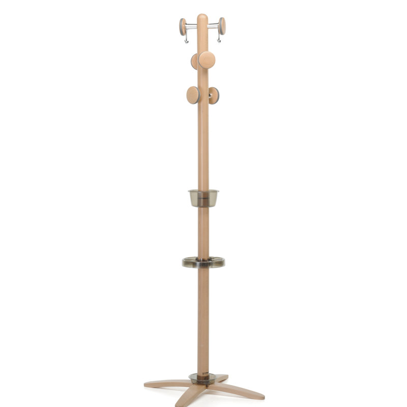 Solid Wood Freestanding Coat Rack, Beige