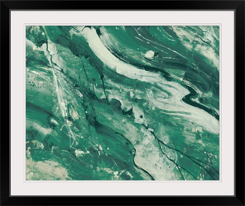 «Gondola Ice Flow Jade» par Albena Hristova, reproduction d'art, Cadre noir, H 24 po x l 28 po x P 1 po